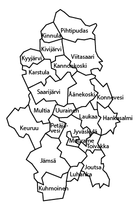 aluekartta Keski-Suomi