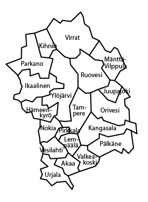 aluekartta Pirkanmaa